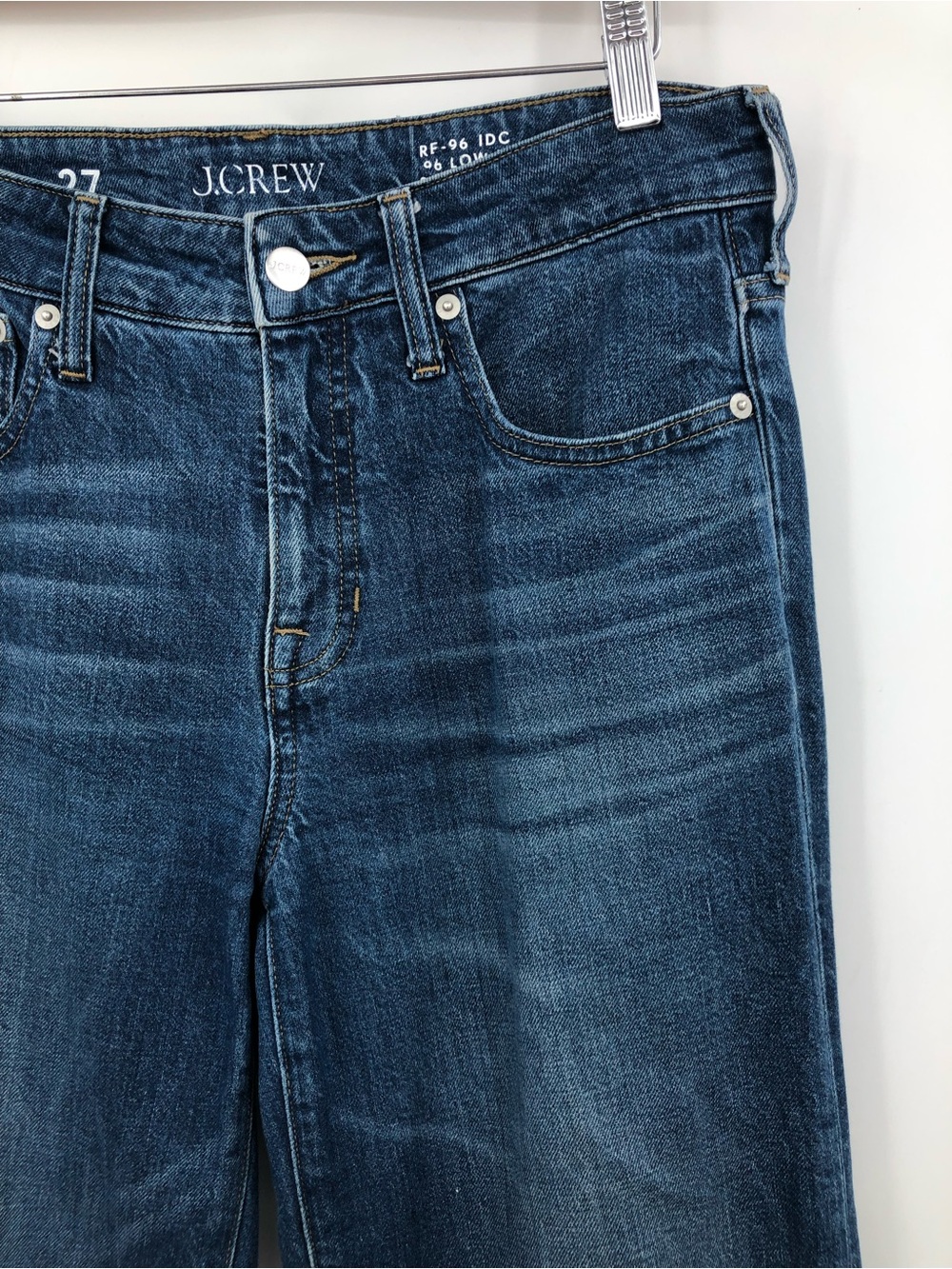 J.Crew '96 Low Rise Denim Trouser 0962 27x32 dark blue wide leg 27 women - Picture 3 of 12